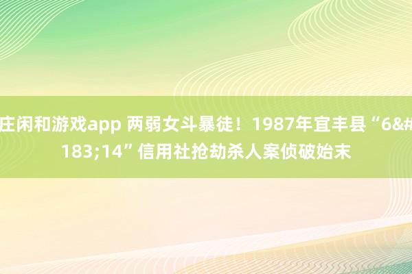 庄闲和游戏app 两弱女斗暴徒！1987年宜丰县“6·14”信用社抢劫杀人案侦破始末