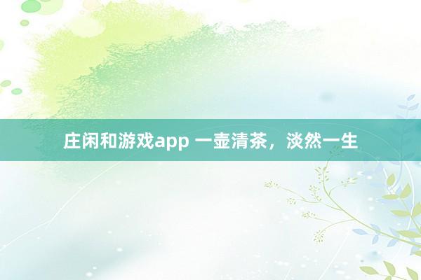 庄闲和游戏app 一壶清茶，淡然一生