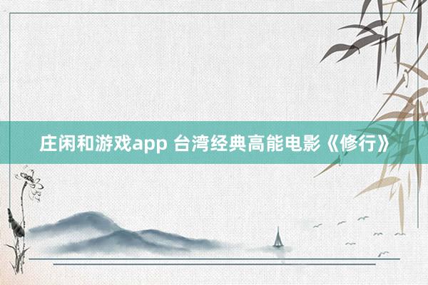 庄闲和游戏app 台湾经典高能电影《修行》