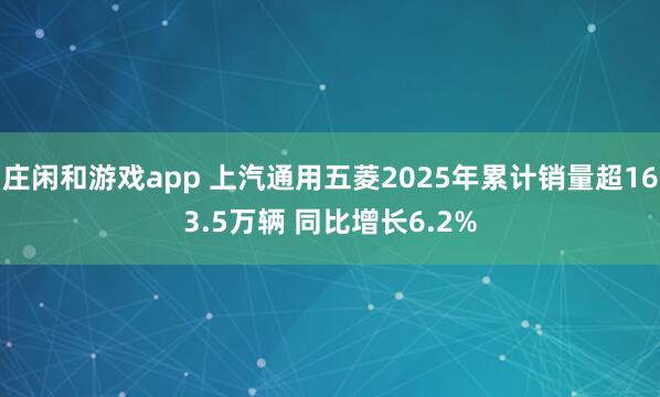 庄闲和游戏app 上汽通用五菱2025年累计销量超163.5万辆 同比增长6.2%