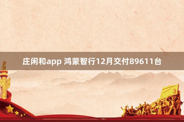 庄闲和app 鸿蒙智行12月交付89611台