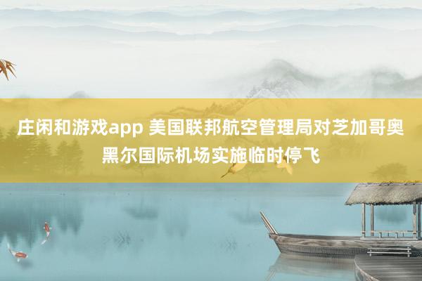 庄闲和游戏app 美国联邦航空管理局对芝加哥奥黑尔国际机场实施临时停飞