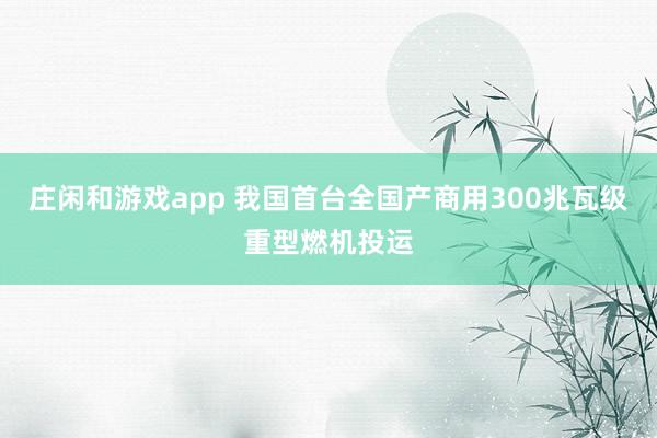 庄闲和游戏app 我国首台全国产商用300兆瓦级重型燃机投运