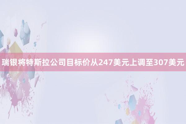 瑞银将特斯拉公司目标价从247美元上调至307美元