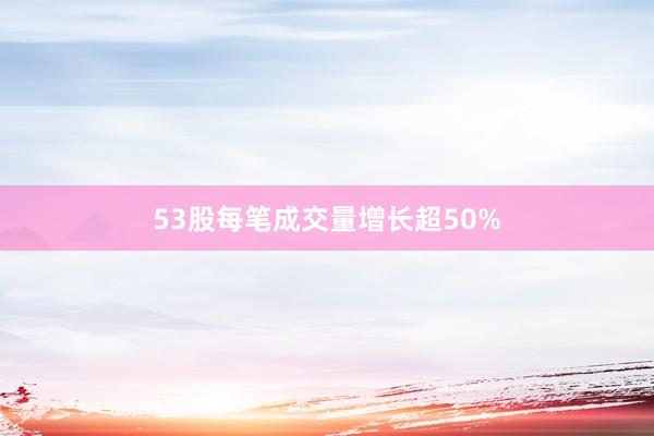 53股每笔成交量增长超50%