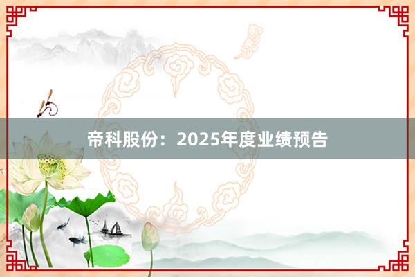 帝科股份：2025年度业绩预告