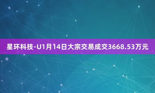 星环科技-U1月14日大宗交易成交3668.53万元