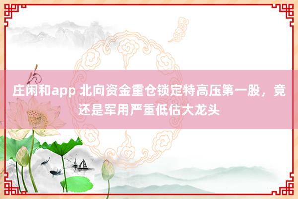 庄闲和app 北向资金重仓锁定特高压第一股，竟还是军用严重低估大龙头