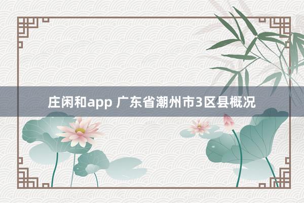 庄闲和app 广东省潮州市3区县概况