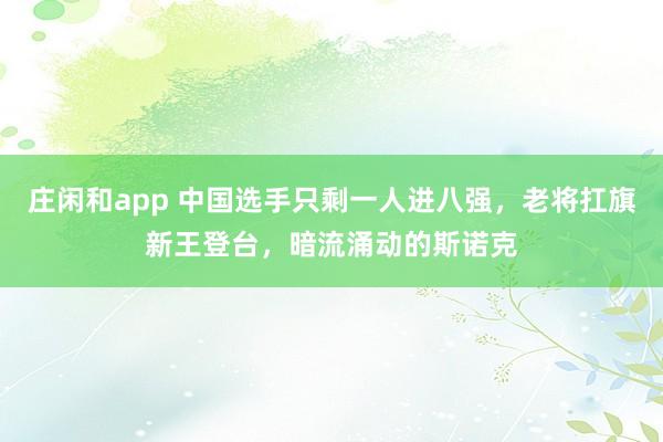 庄闲和app 中国选手只剩一人进八强,老将扛旗新王登台,暗流涌动的斯诺克